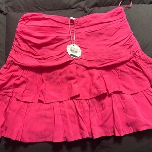 Vibrant Hot Pink Strapless mini skirt